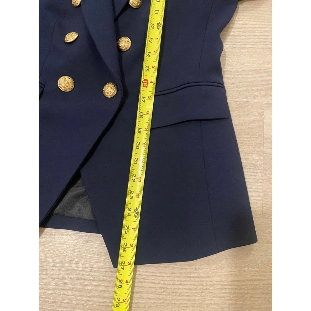 Veronica Beard Miller Dickey Jacket 6 Navy Gold Double Breasted Classic Office - Picture 7 of 16